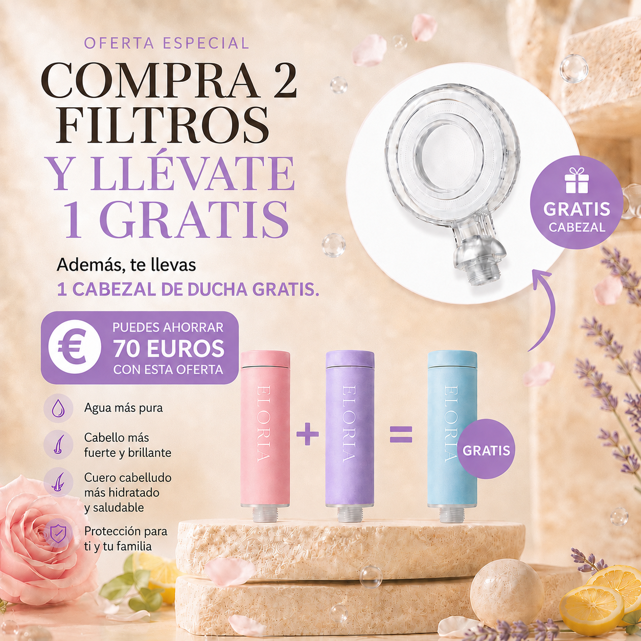 Filtro de Ducha Purificante con Vitamina C